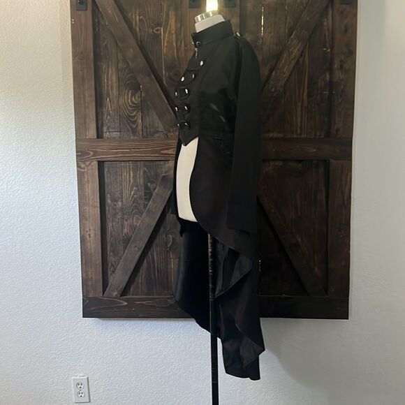 Vampire Viking Overcoat Dress  Solid Mock Neck Halloween Costume Steampu… - Picture 4 of 13